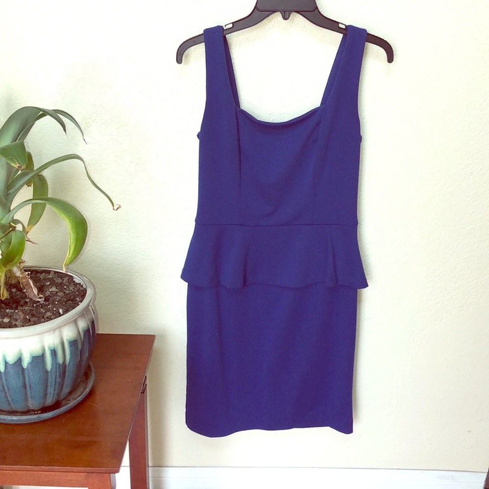 Blue peplum dress